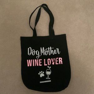 Black tote “Dog Mother Wine Lover”